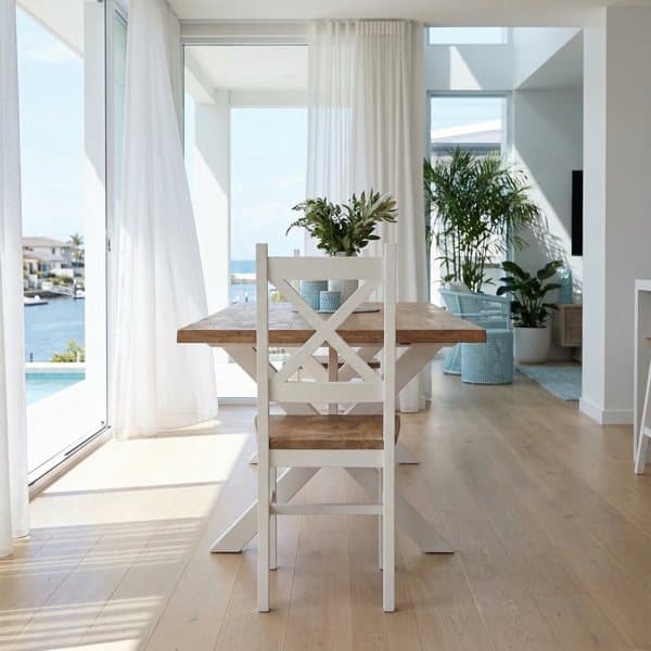 Beach House Dining Chair, white cross-back